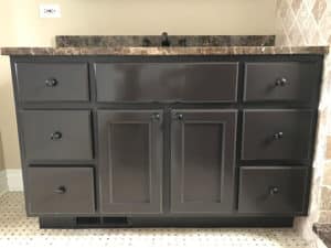 Two dark toned bathroom cabinet