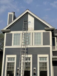 Ladder on side of house