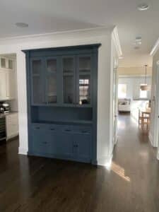 Blue grey kitchen cabinet