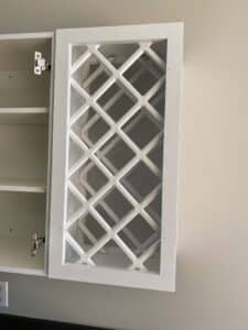 White lace cabinet door